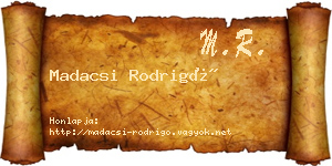 Madacsi Rodrigó névjegykártya